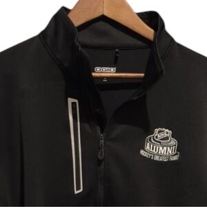 OGIO NHL Alumni Pullover Men L Black 1/4 Zip Stretch Golf Mock Neck Top‎